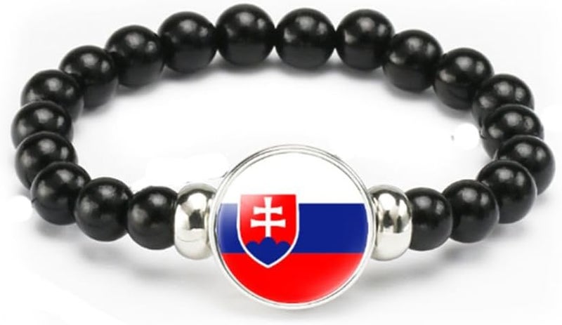vmcoatdu National Flag Bracelet Elastic Rope Beaded Bracelet Support Your Country Travel Souvenir Gifts for Men Women - Image 1